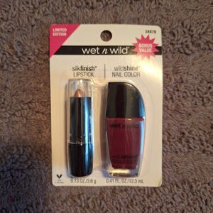 Wet N Wild Silk Finish LIPSTICK Breeze+ Wild Shine NAIL COLOR Limited Edition‎